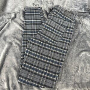 American Eagle AEO Super Stretch Hi-Rise Jegging Gray Plaid Pant Jean 4 Long